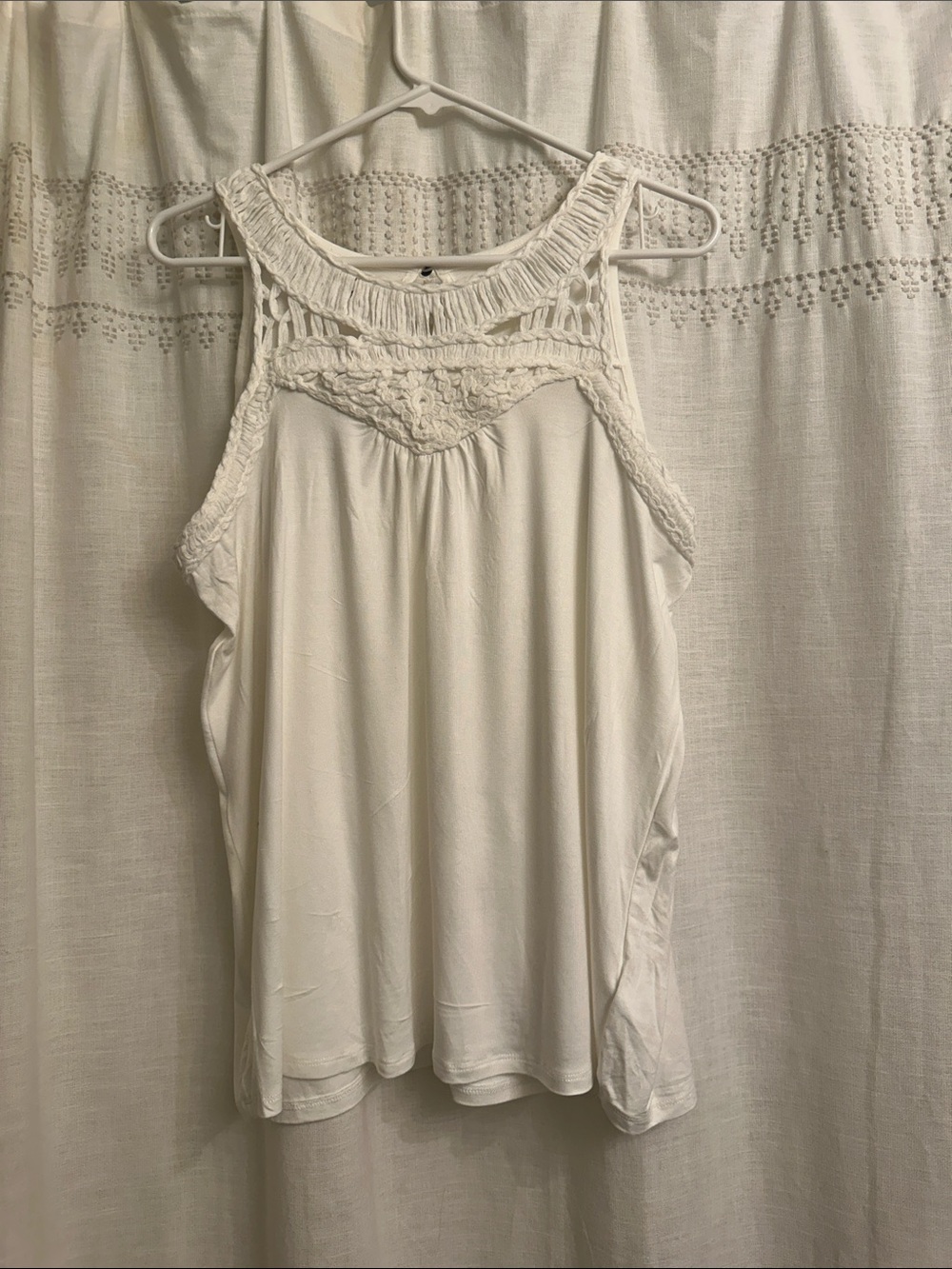 Maurices White Crochet-Detail Sleeveless Tank